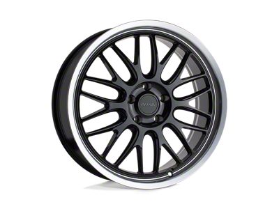 Petrol P4C Gloss Black with Machined Cut Lip Wheel; 19x8; 40mm Offset (94-98 Mustang)