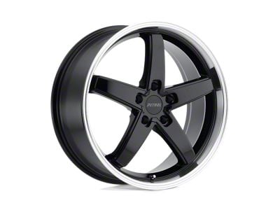 Petrol P1B Gloss Black with Machined Cut Lip Wheel; 20x8.5; 40mm Offset (99-04 Mustang GT, V6)
