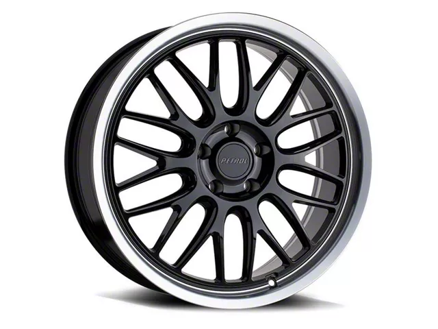 Petrol P4C Gloss Black Machined Wheel; 19x8 (08-23 RWD Challenger, Excluding Widebody)