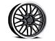 Petrol P4C Gloss Black Machined Wheel; 19x8 (08-23 RWD Challenger, Excluding Widebody)