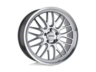 Petrol P4C Silver with Machined Face and Lip Wheel; 17x8; 40mm Offset (08-23 Challenger w/o Brembo Brakes)