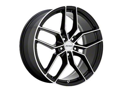 Petrol P5C Gloss Black Machined Wheel; 19x8 (08-23 RWD Challenger, Excluding Widebody)