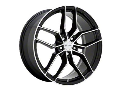 Petrol P5C Gloss Black Machined Wheel; 20x8.5; 40mm Offset (08-23 RWD Challenger, Excluding Widebody)