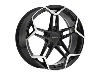 Petrol P1A Gloss Black Machined Wheel; 18x8 (21-24 Mustang Mach-E, Excluding GT)