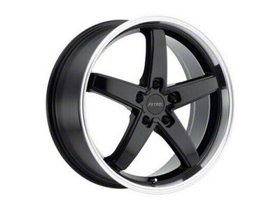 Petrol P1B Gloss Black Machined Wheel; 18x8 (21-24 Mustang Mach-E, Excluding GT)