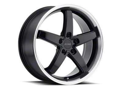 Petrol P1B Gloss Black Machined Wheel; 19x8 (21-24 Mustang Mach-E)