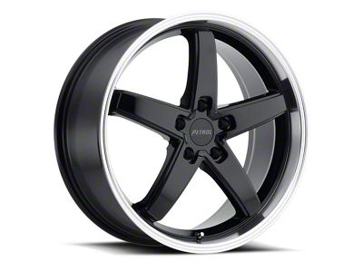 Petrol P1B Gloss Black Machined Wheel; 20x8.5; 40mm Offset (21-25 Mustang Mach-E)