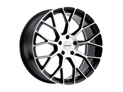 Petrol P2B Gloss Black Machined Wheel; 19x8 (21-24 Mustang Mach-E)