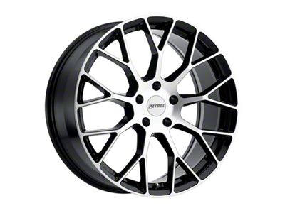 Petrol P2B Gloss Black Machined Wheel; 20x8.5; 40mm Offset (21-25 Mustang Mach-E)