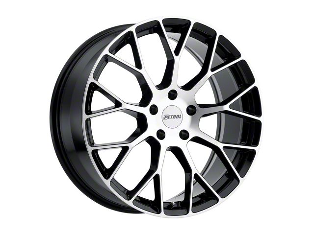 Petrol P2B Gloss Black Machined Wheel; 20x8.5 (21-24 Mustang Mach-E)