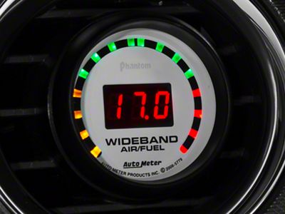 Auto Meter Phantom Series 2-1/16-Inch Wideband Air/Fuel Ratio Gauge; 10:1-17:1 AFR (Universal; Some Adaptation May Be Required)