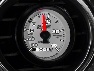 Auto Meter Phantom II 30 PSI Boost/Vac Gauge; Electrical (Universal; Some Adaptation May Be Required)