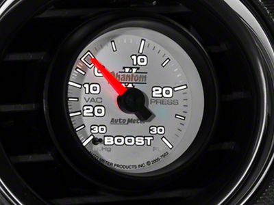 Auto Meter Phantom II Series 2-1/16-Inch Boost/Vacuum Gauge; 30 inHG / 30 PSI; Mechanical (Universal; Some Adaptation May Be Required)