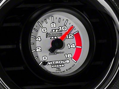 Auto Meter Phantom II Series 2-1/16-Inch Nitrous Pressure Gauge; 0-1600 PSI; Digital Stepper Motor (Universal; Some Adaptation May Be Required)