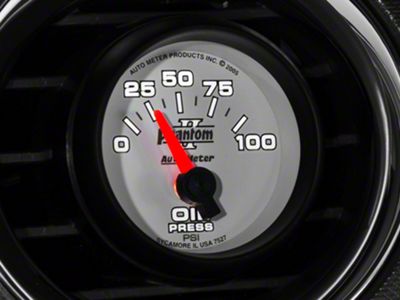 Auto Meter Phantom II Oil Pressure Gauge; Electrical (Universal; Some Adaptation May Be Required)