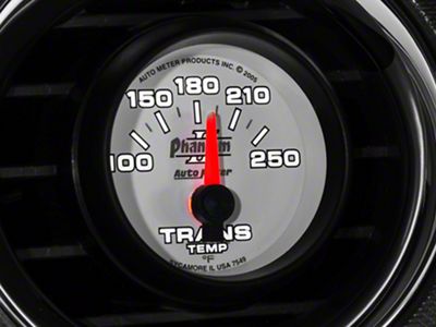 Auto Meter Phantom II Series 2-1/16-Inch Transmission Temperature Gauge; 100-250 Fahrenheit (Universal; Some Adaptation May Be Required)