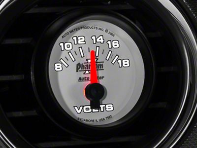 Auto Meter Phantom II Series 2-1/16-Inch Voltmeter Gauge; 8-18V (Universal; Some Adaptation May Be Required)