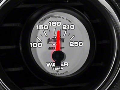 Auto Meter Phantom II Series 2-1/16-Inch Water Temperature Gauge; 100-250 Fahrenheit (Universal; Some Adaptation May Be Required)
