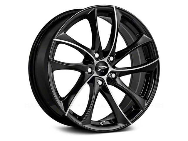 Platinum Gyro Gloss Black with Diamond Cut Face Wheel; 17x7.5 (17-23 AWD Challenger)