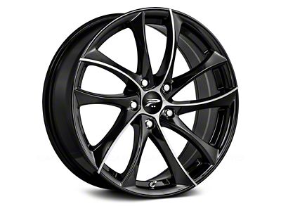 Platinum Gyro Gloss Black with Diamond Cut Face Wheel; 17x7.5 (11-23 AWD Charger)