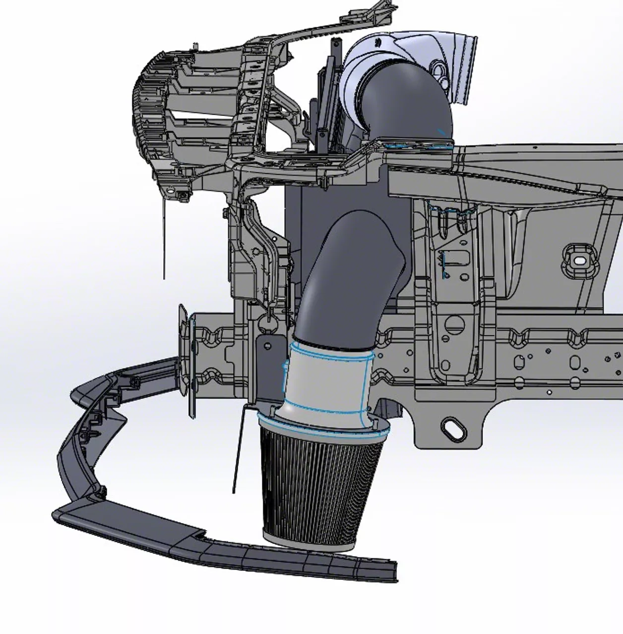 PMAS Cobra Jet Cold Air Intake; Fenderwell System (15-23 Mustang GT)