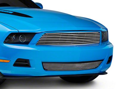 Modern Billet Retro Replacement Grille; Polished (10-12 Mustang V6)