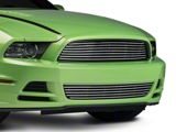 Modern Billet Retro Upper Grille; Polished (13-14 Mustang V6)
