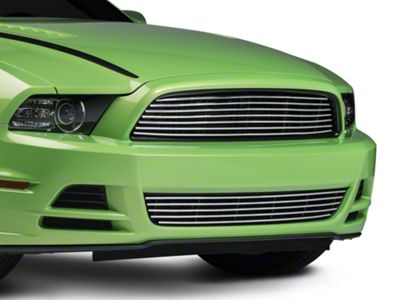 Modern Billet Retro Lower Grille; Polished (13-14 Mustang GT)