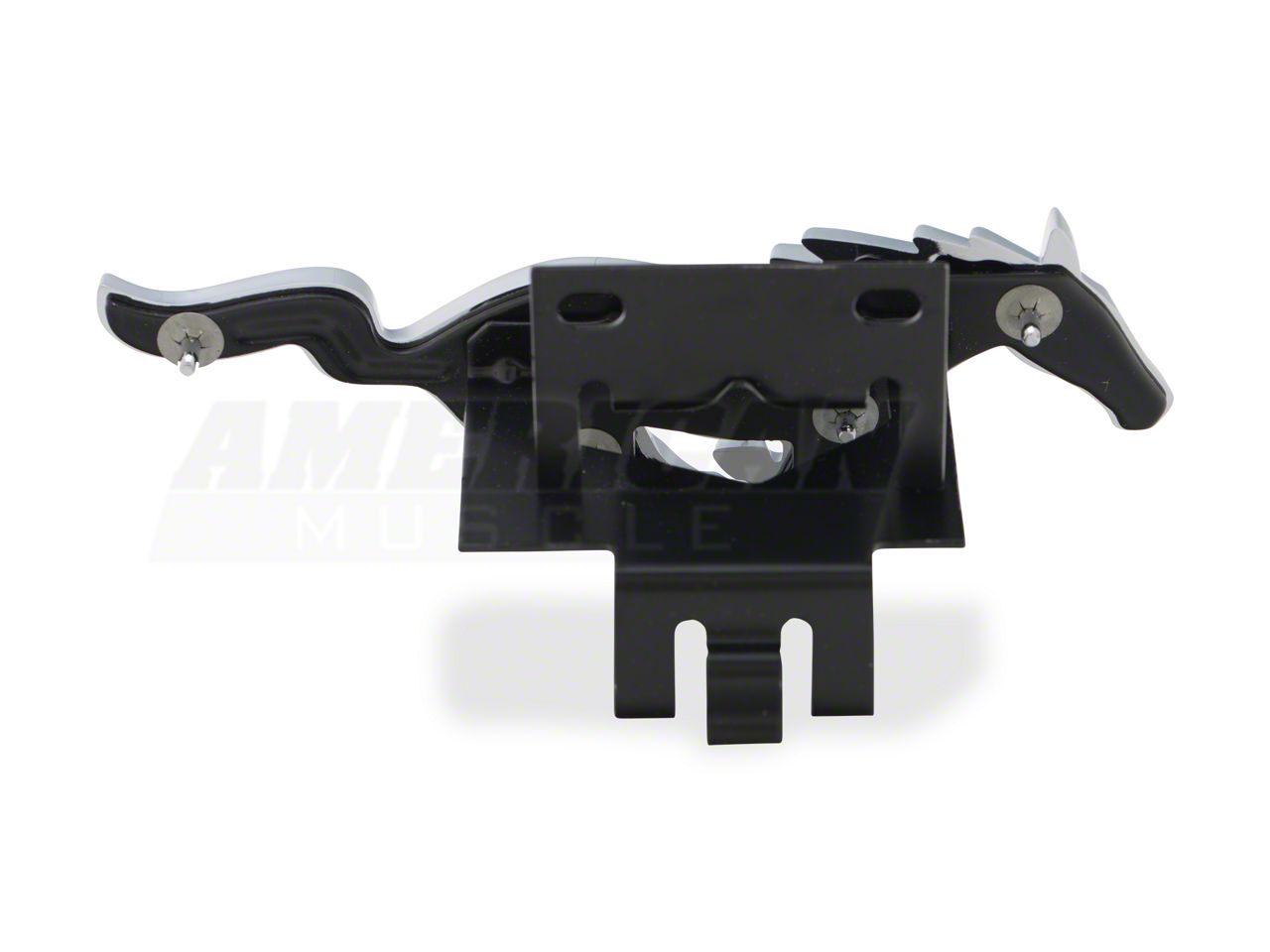 Ford Running Pony Grille Emblem with Bracket; Chrome (94-04 Mustang)