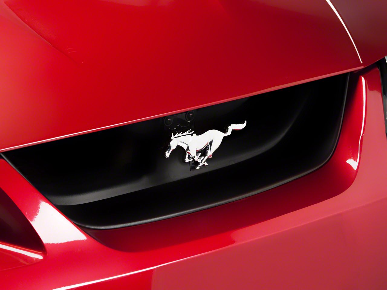 Genuine 2015-23 Black Running Horse Front Grille Badge - Gloss