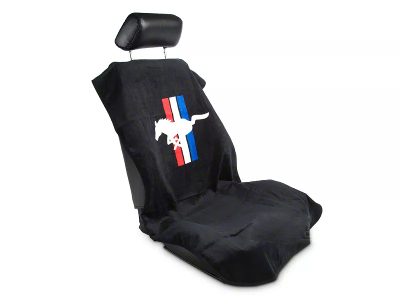 Ford mustang seat covers pony logo discount