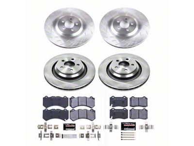 PowerStop Track Day Brake Rotor and Pad Kit; Front and Rear (15-20 Challenger R/T 392, R/T Scat Pack, SRT 392, SRT Hellcat, SRT Super Stock & T/A 392 w/ 6-Piston Front Calipers)