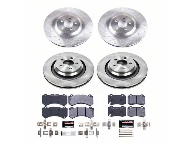 PowerStop Track Day Brake Rotor and Pad Kit; Front and Rear (15-20 Challenger R/T 392, R/T Scat Pack, SRT 392, SRT Hellcat, SRT Super Stock & T/A 392 w/ 6-Piston Front Calipers)
