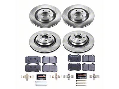 PowerStop Track Day Plus Brake Rotor and Pad Kit; Front and Rear (08-21 Challenger 392 Hemi Scat Pack Shaker, GT, R/T, SRT8 & T/A w/ 4-Piston Front Calipers)