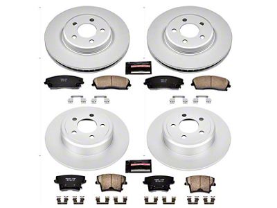PowerStop Z17 Evolution Plus Brake Rotor and Pad Kit; Front and Rear (09-23 RWD Challenger SE & SXT w/ Single Piston Front Calipers)