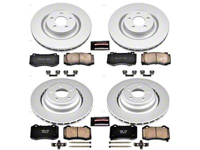 PowerStop Z17 Evolution Plus Brake Rotor and Pad Kit; Front and Rear (08-21 Challenger 392 Hemi Scat Pack Shaker, GT, R/T, SRT8 & T/A w/ 4-Piston Front Calipers)