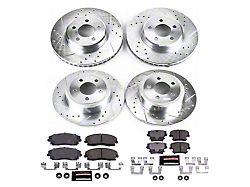 PowerStop Z23 Evolution Sport Brake Rotor and Pad Kit; Front and Rear (09-23 RWD Challenger SE & SXT w/ Single Piston Front Calipers)