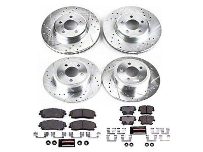 PowerStop Z23 Evolution Sport Brake Rotor and Pad Kit; Front and Rear (09-23 RWD Challenger SE & SXT w/ Single Piston Front Calipers)