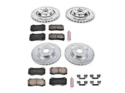 PowerStop Z23 Evolution Sport Brake Rotor and Pad Kit; Front and Rear (08-21 Challenger 392 Hemi Scat Pack Shaker, GT, R/T, SRT8 & T/A w/ 4-Piston Front Calipers)
