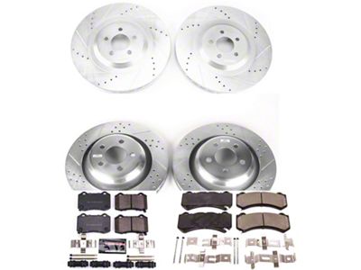 PowerStop Z23 Evolution Sport Brake Rotor and Pad Kit; Front and Rear (15-20 Challenger R/T 392, R/T Scat Pack, SRT 392, SRT Hellcat, SRT Super Stock & T/A 392 w/ 6-Piston Front Calipers)