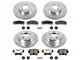 PowerStop Z26 Street Warrior Brake Rotor and Pad Kit; Front and Rear (09-23 RWD Challenger SE & SXT w/ Single Piston Front Calipers)