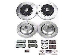 PowerStop Z26 Street Warrior Brake Rotor and Pad Kit; Front and Rear (15-20 Challenger R/T 392, R/T Scat Pack, SRT 392, SRT Hellcat, SRT Super Stock & T/A 392 w/ 6-Piston Front Calipers)