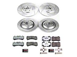 PowerStop Z26 Street Warrior Brake Rotor and Pad Kit; Front and Rear (15-20 Challenger R/T 392, R/T Scat Pack, SRT 392, SRT Hellcat, SRT Super Stock & T/A 392 w/ 6-Piston Front Calipers)