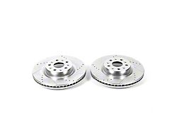 PowerStop Evolution Cross-Drilled and Slotted Rotors; Front Pair (16-24 Camaro SS w/ 4-Piston Front Calipers; 21-24 Camaro LT1)
