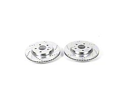 PowerStop Evolution Cross-Drilled and Slotted Rotors; Rear Pair (16-24 Camaro LS, LT, LT1)