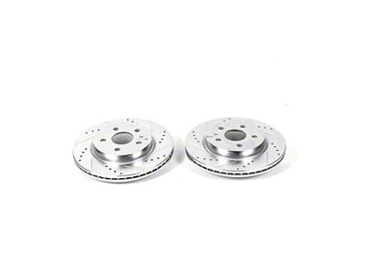 PowerStop Evolution Cross-Drilled and Slotted Rotors; Rear Pair (16-24 Camaro LS, LT, LT1)