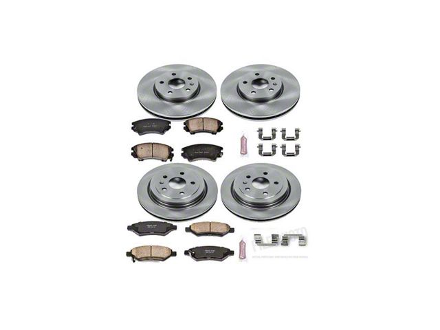 PowerStop OE Replacement Brake Rotor and Pad Kit; Front and Rear (10-15 Camaro LS, LT)
