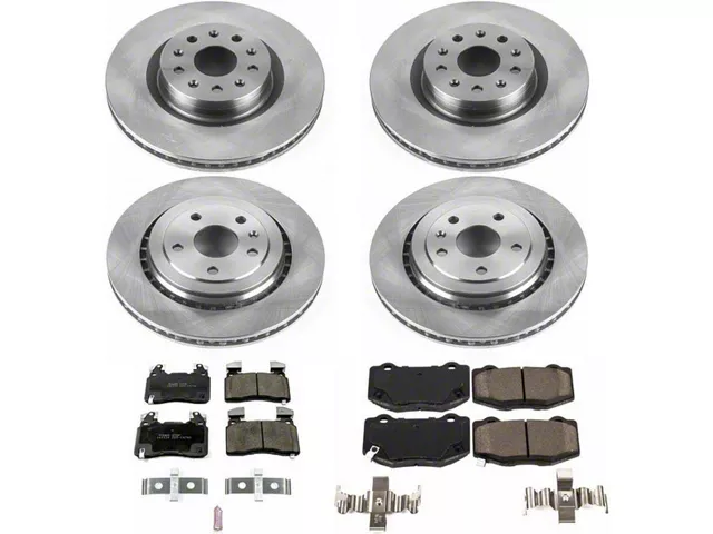 PowerStop OE Replacement Brake Rotor and Pad Kit; Front and Rear (16-24 Camaro SS w/ 4-Piston Front Calipers)