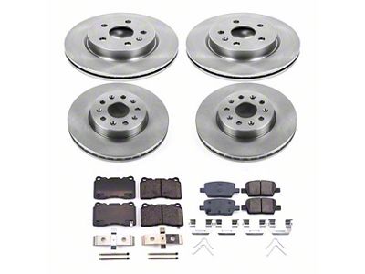 PowerStop OE Replacement Brake Rotor and Pad Kit; Front and Rear (16-24 Camaro LS & LT w/ 4-Piston Front Calipers; 2020 Camaro LT1)
