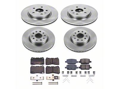 PowerStop OE Replacement Brake Rotor and Pad Kit; Front and Rear (16-24 Camaro LS & LT w/ 4-Piston Front Calipers; 20-24 Camaro LT1)